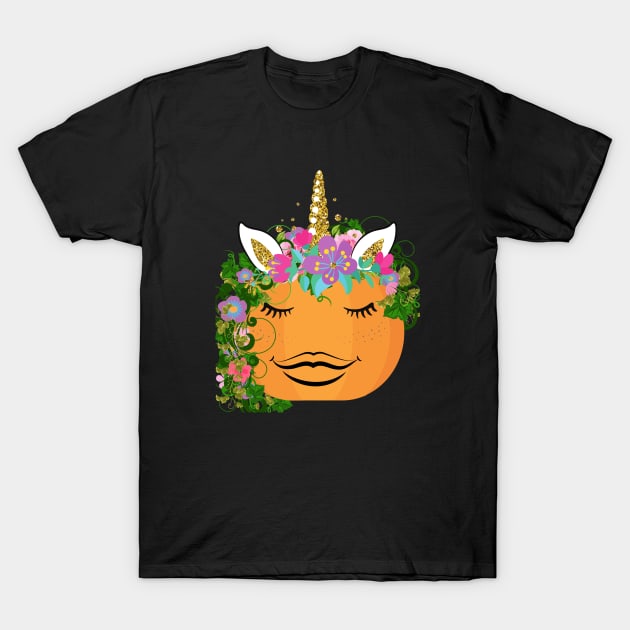 Pumpkin Unicorn T-Shirt by Dear Waistline